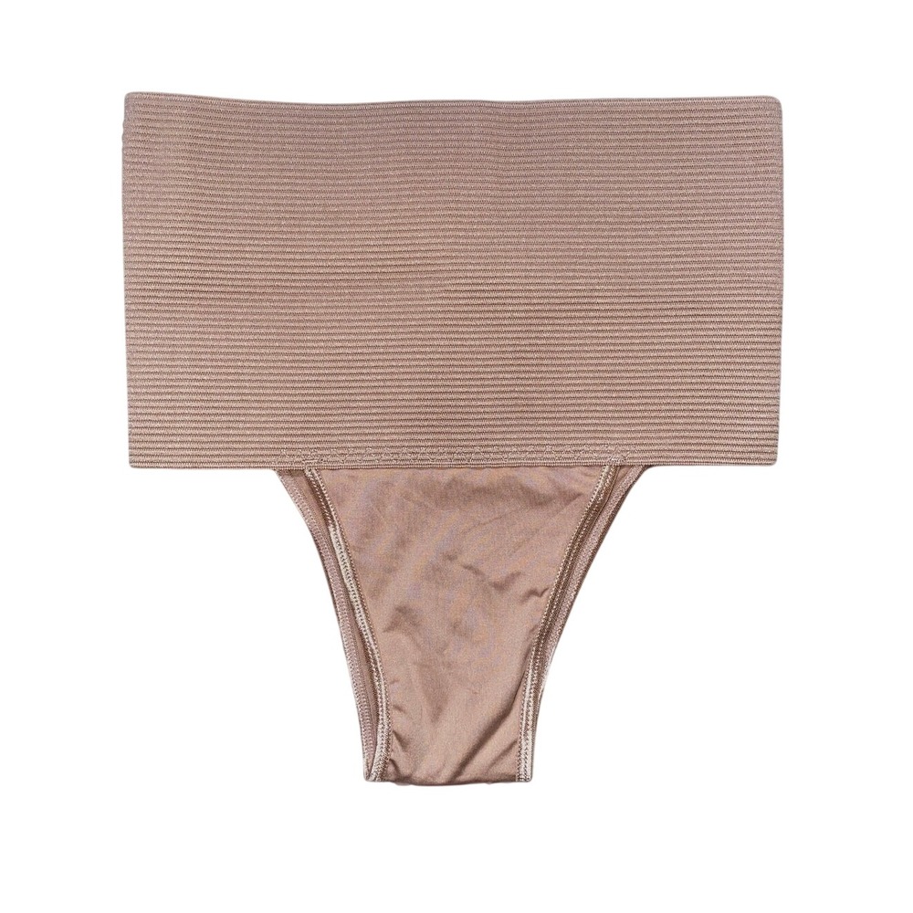 New‎ Large High Rise Lower Tummy Control Shapewear Panty Cincher Belly Band Tan